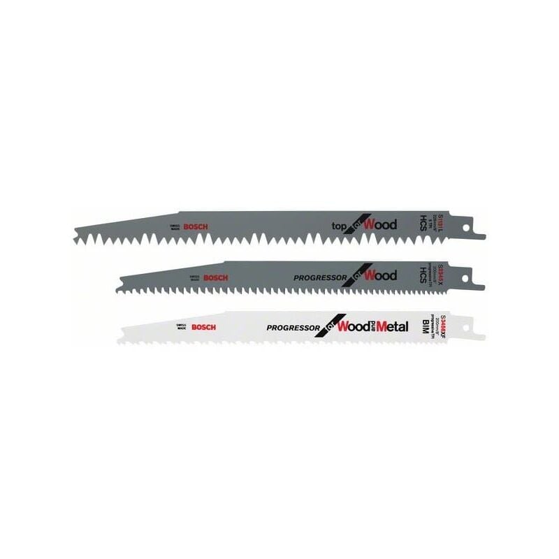 Bosch - Lames scie sabre assorties par 3 - scie electrique