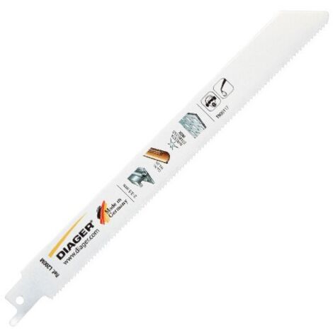 Lames scie sabre spéciales tôles/ tuyaux - L200M Long. Utile 130 Long. Totale 150 Pack de 5