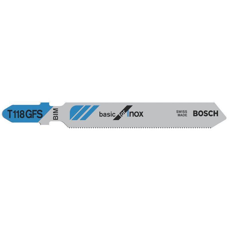 Lame de scie sauteuse pro Stainless Steel T118GFS Bosch 83 mm 5 pces - 2608636496