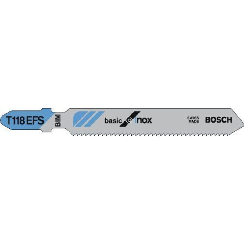 Lame de scie sauteuse pro Stainless Steel T118EFS Bosch 83 mm 5 pces - 2608636497