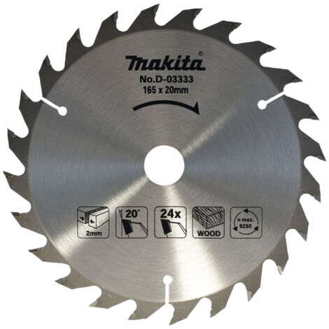 LAME CARBURE MAKITA Ø 165 MM STANDARD BOIS POUR SCIES CIRCULAIRES (24 DENTS) -D-03333 - -