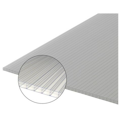 Lámina de policarbonato ondulado alveolar 6 mm GO - Col: Transparente, Es:  6 mm, A: 92 cm, L: 1,52 m