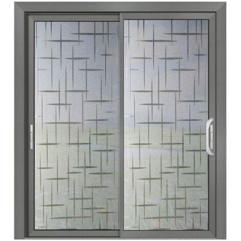 Lámina de privacidad para ventanas de 75 x 500 cm, opaca y reutilizable, con buena protección UV, autoadhesiva, para oficina. Diseño de estrella.