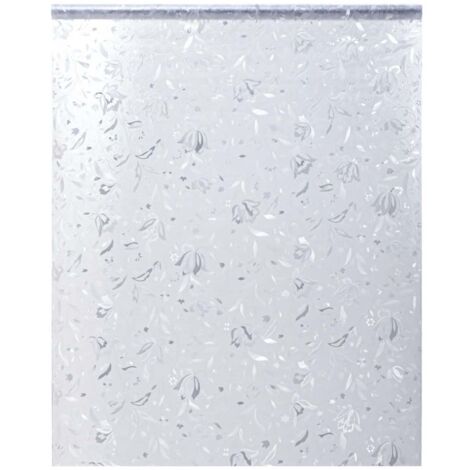 Lámina de ventana esmerilada patrón de flor PVC 90x500 cm