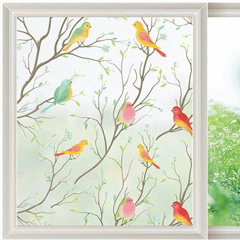 Lámina decorativa para ventanas de cristal esmerilado, estática, 110 x 100 cm