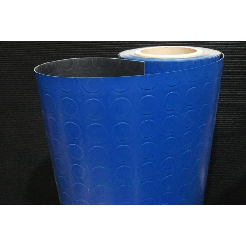 Image of Lamina multiuso in pvc bullonato bollato utile per rivestimenti - larghezza 100CM - lunghezza al metro - spessore: 1,3MM - blu blue ble