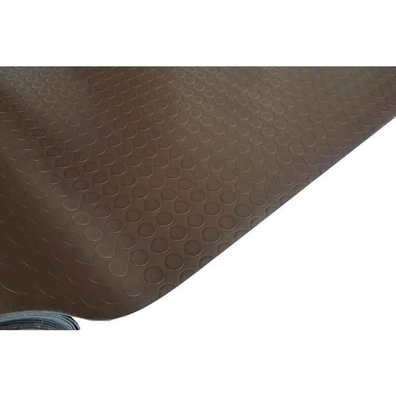 Image of Lamina multiuso in pvc bullonato bollato utile per rivestimenti - larghezza 100CM - lunghezza al metro - spessore: 1,3MM - marrone brown