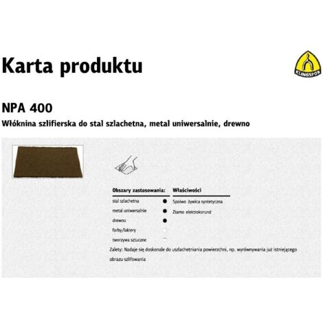 Lámina no tejida NPA400 152229 mm grano 120 342855 - 20 piezas - pegamento PA 120