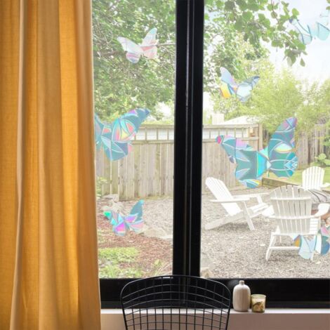 Lámina para ventanas de PVC con efecto prisma arcoíris y adherencia estática: una lámina única, resistente a los impactos, translúcida y reutilizable para uso interior y exterior.