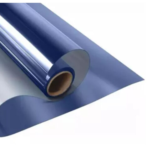 Lámina reflectante para ventanas con aislamiento térmico y protección UV – Autoadhesiva – PET 100 x 500 cm – Magneton Azul-Plata – 1 unidad