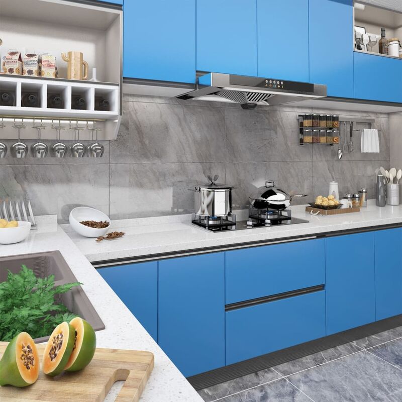 

Láminas autoadhesivas muebles 2 uds PVC azul celeste 500x90 cm