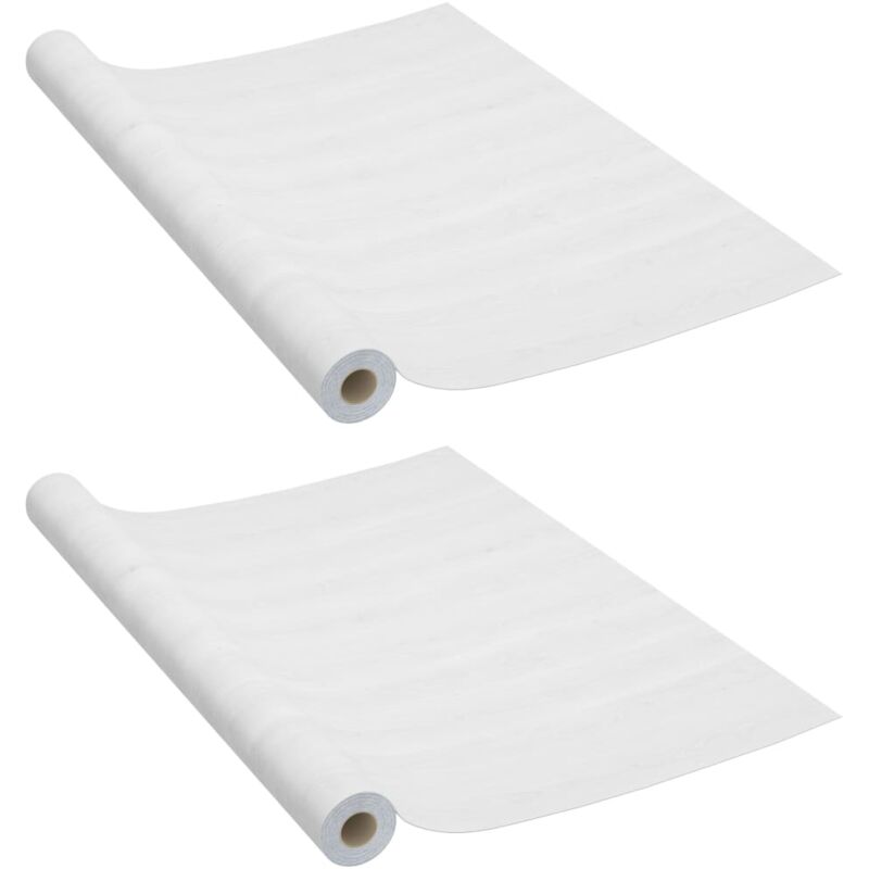 

Láminas autoadhesivas muebles 2 uds PVC madera blanca 500x90 cm - Blanco - Vidaxl