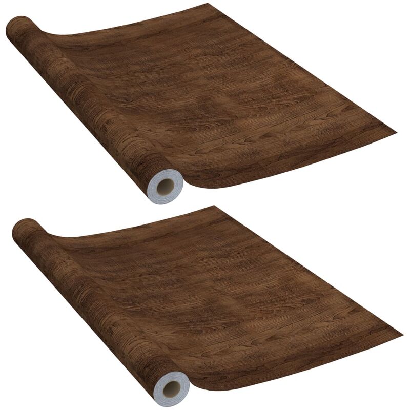 

Láminas autoadhesivas puertas 2 uds PVC roble oscuro 210x90cm - Marrón - Vidaxl