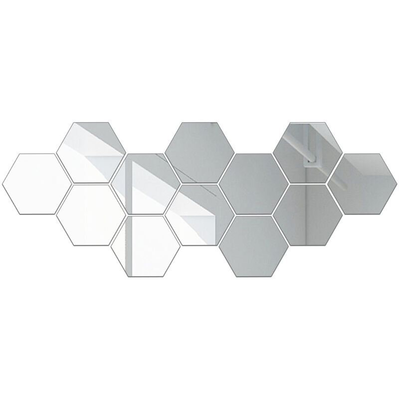 

Laminas de espejo hexagonales reflectantes flexibles Azulejos de espejo autoadhesivos Pegatinas de espejo sin vidrio,Plata, tipo 2