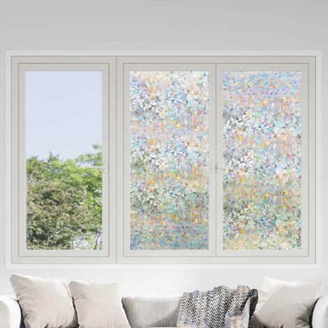 Láminas de ventana esmerilada 3 uds PVC estampado arco iris 3D