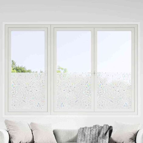 Láminas de ventana esmerilada 4 uds PVC patrón de flor