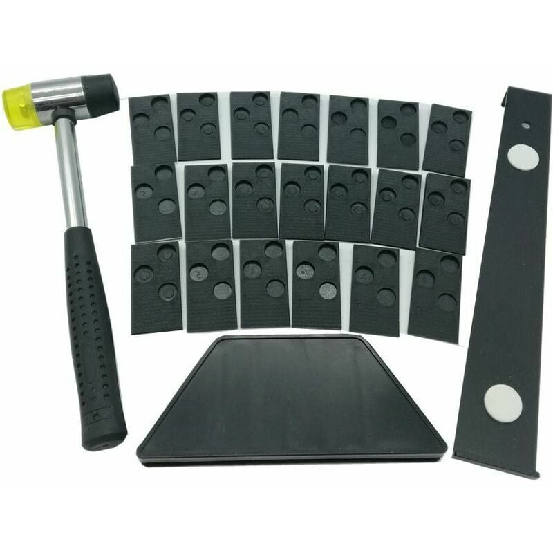 Laminate Floor Installation Kit with 20 Spacers, Tap Block, Pull Bar and Mallet