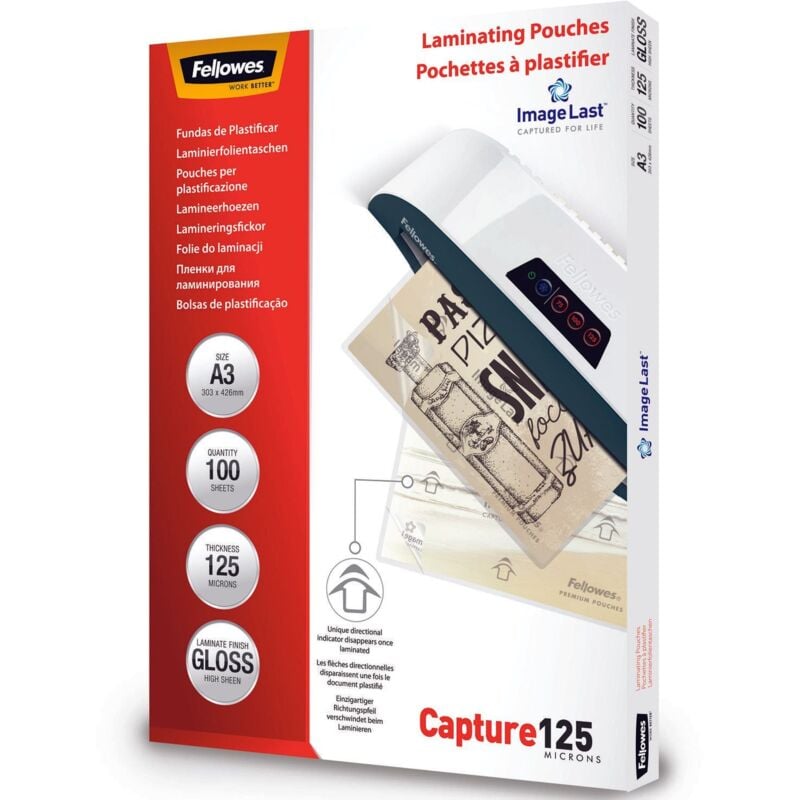 Fellowes - Laminating Pouch A3 2x125 Micron Gloss (Pack 100) 5307506