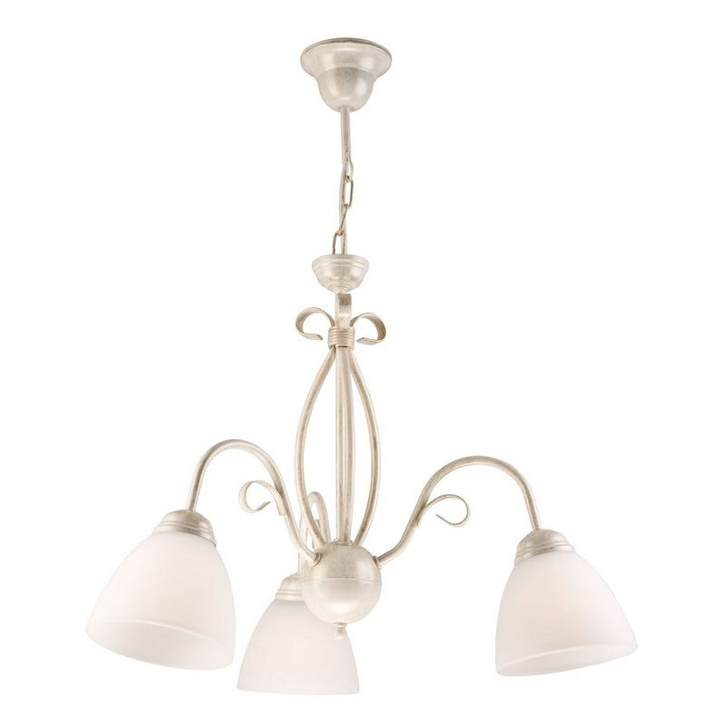 Lamkur Lighting - Lamkur Adelle Plafonnier suspendu à bras multiples avec abat-jour en verre, blanc, 3x E27