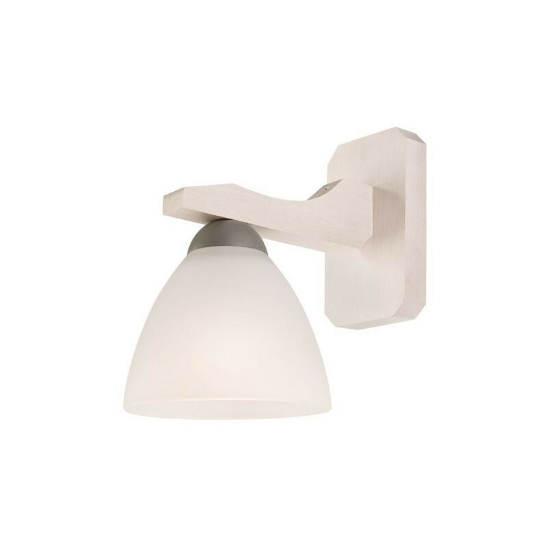 Image of Lamkur Lighting - Lamkur Adriano Applique Dome, paralume in vetro, faggio bianco, 1x E27