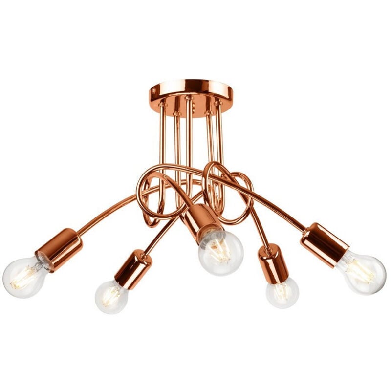 Image of Lamkur Camilla Flexi Camilla Multi Arm Lampada da soffitto semi-incasso Cooper, 5x E27