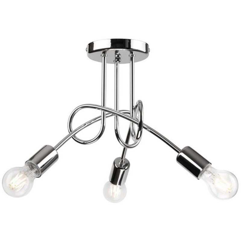 Image of Lamkur Camilla Flexi Camilla Multi Arm Lampada da soffitto semi-incasso cromata, 3x E27