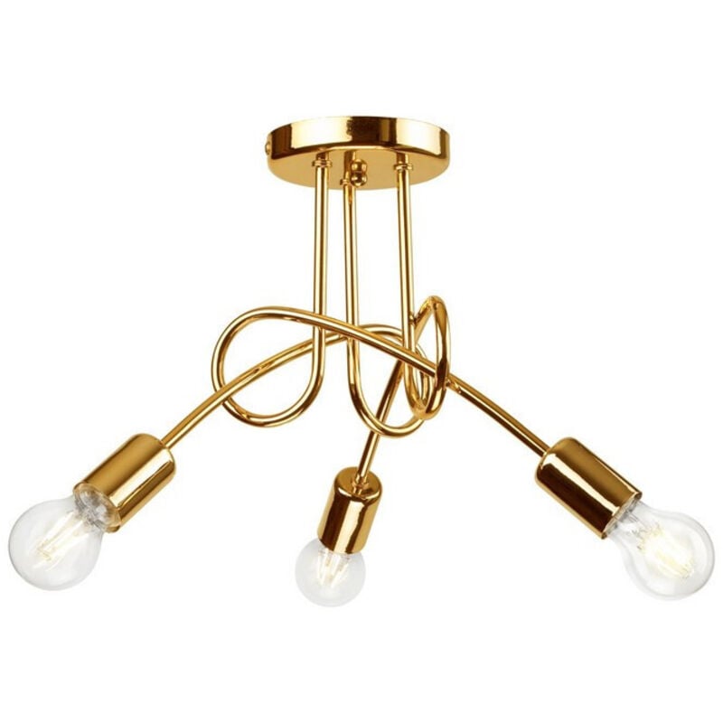 Image of Lamkur Camilla Flexi Camilla Multi Arm Lampada da soffitto semi-incasso dorata, 3x E27