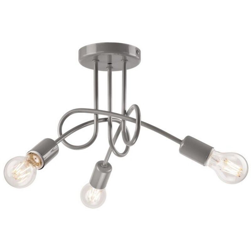 Image of Lamkur Camilla Flexi Camilla Multi Arm Lampada da soffitto semi-incasso grigio, 3x E27