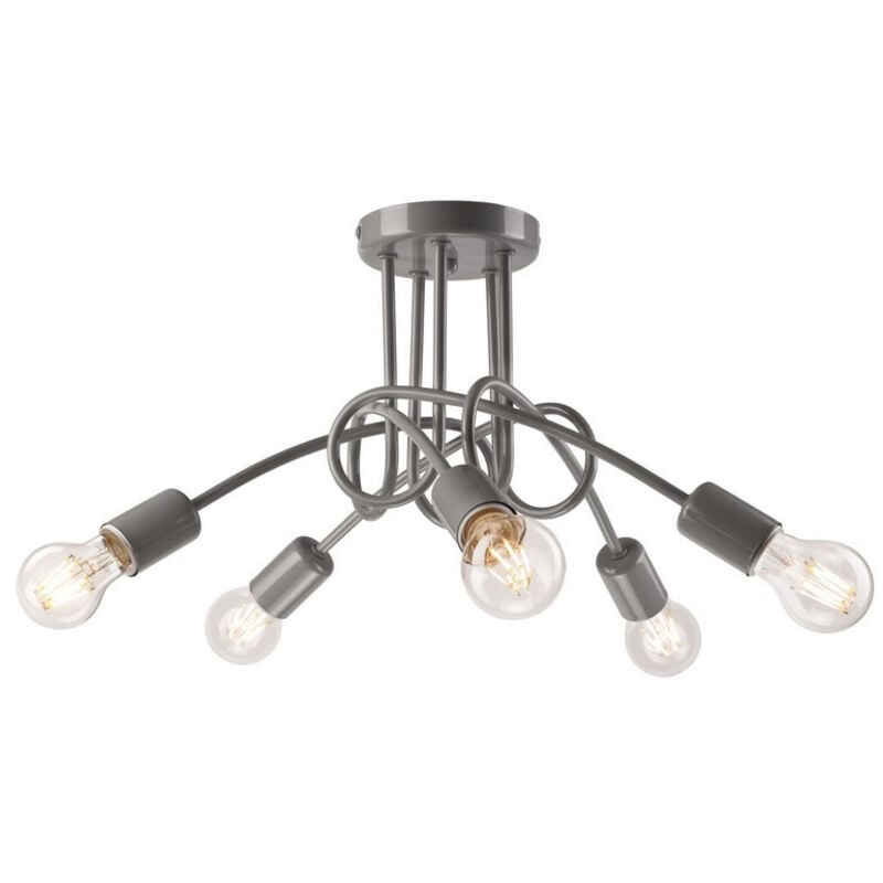 Image of Lamkur Camilla Flexi Camilla Multi Arm Lampada da soffitto semi-incasso grigio, 5x E27