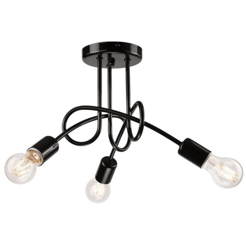 Image of Lamkur Camilla Flexi Camilla Multi Arm Lampada da soffitto semi-incasso nera, 3x E27