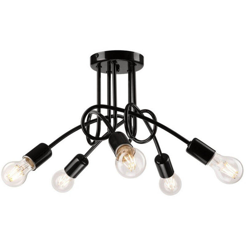 Image of Lamkur Camilla Flexi Camilla Multi Arm Lampada da soffitto semi-incasso nera, 5x E27