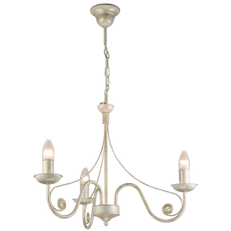 Lamkur Lighting - Lamkur Donato Lustres avec abat-jour en tissu, blanc, 3x E14