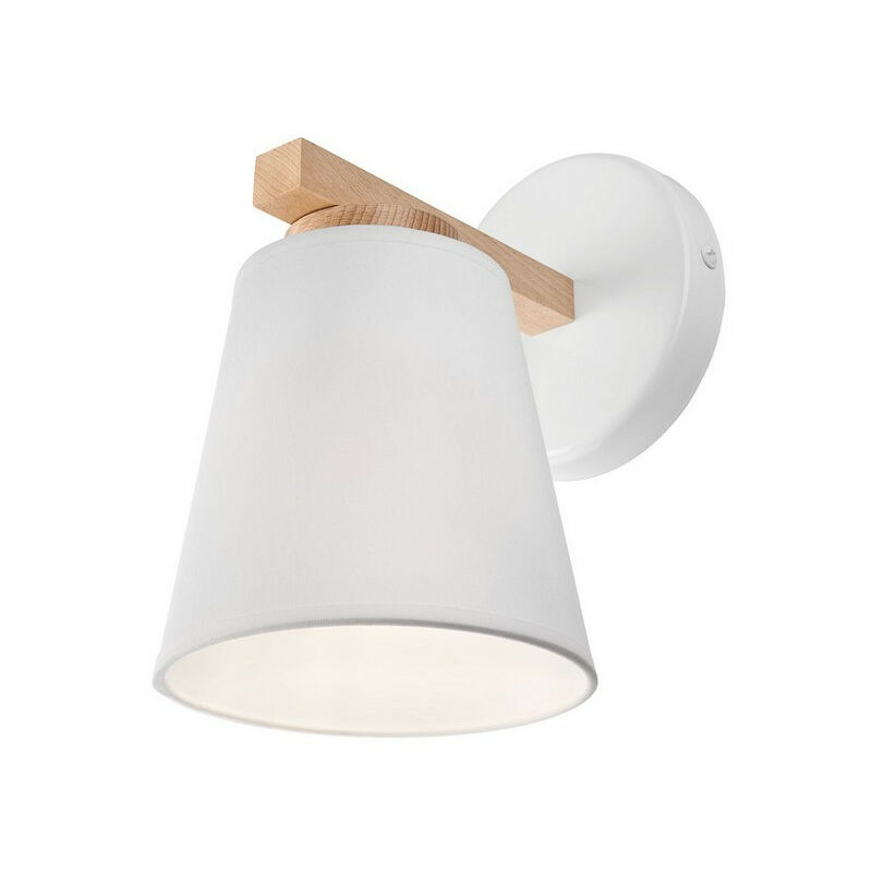 Image of Lamkur Lighting - Lamkur Ellie Applique a cupola, paralume in tessuto, bianco, 1x E27