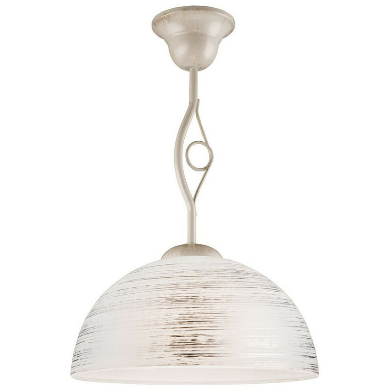 Image of Lamkur Lighting - Lamkur Emilio Plafoniere a sospensione a cupola con paralume in vetro, bianco, 1x E27