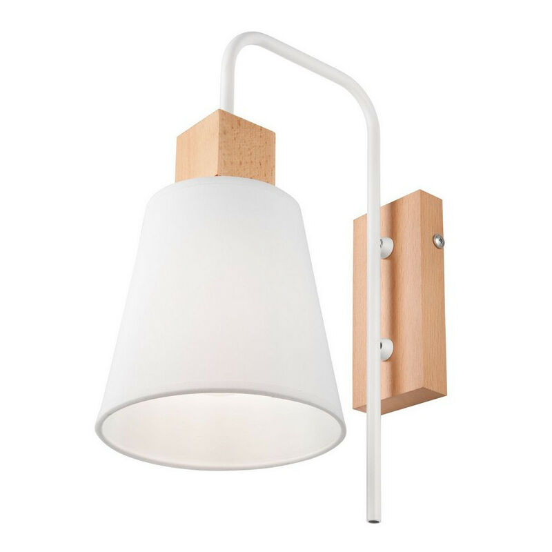 Image of Lamkur Lighting - Lamkur Enrico Applique a cupola con paralume in tessuto, bianco, 1x E27