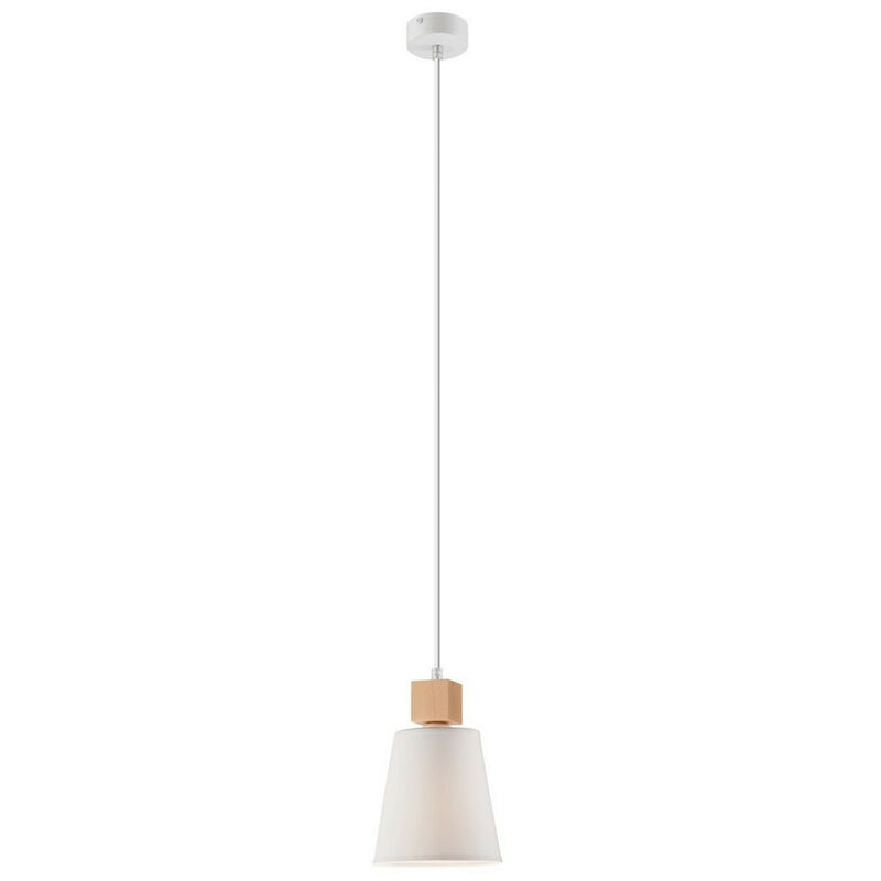 Image of Lamkur Lighting - Lamkur Enrico Plafoniere a sospensione a cupola con paralume in tessuto, bianco, 1x E27