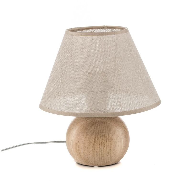 Image of Envostar - Gill lampada tavolo legno nat./par. beige - legno naturale, beige