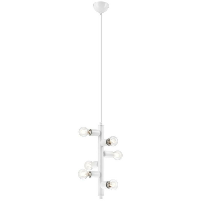 Image of Lamkur Lighting - Lamkur Linda Modern Plafoniera a sospensione multibraccio bianca, 6x E27