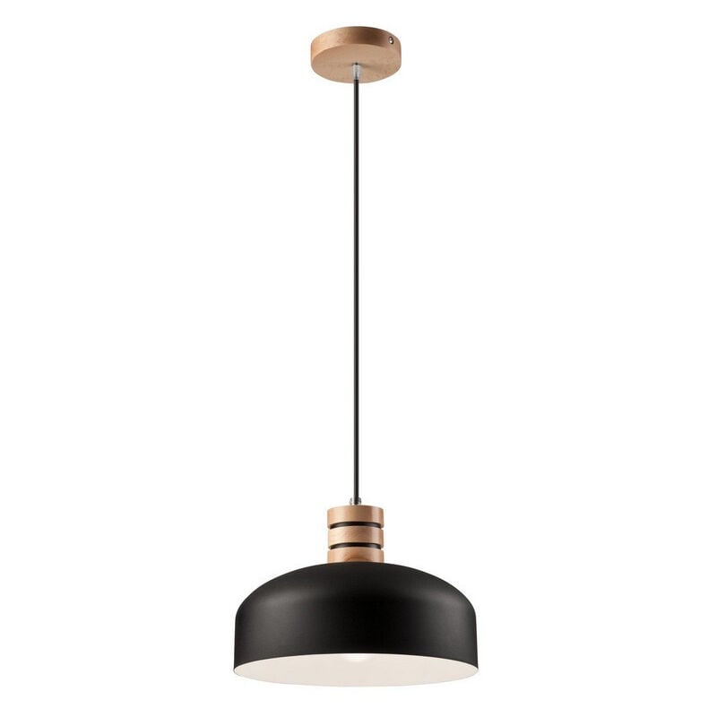 Lamkur Lighting - Lamkur Plafonnier Dome Suspension Noir / Blanc, 1x E27