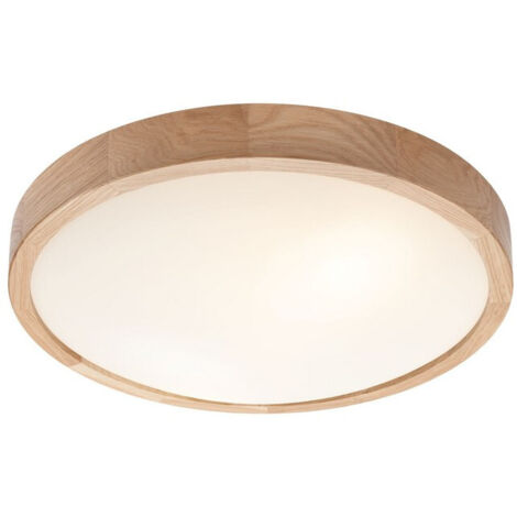 Lamkur Plafonnier Simple Flush Chêne, 2x E27