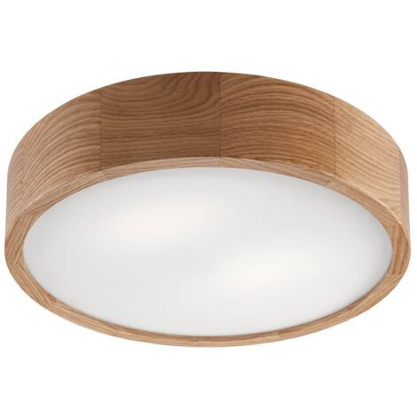 Lamkur Round Plafoniera cilindrica rovere, 2x E27