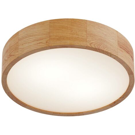 Lamkur Round Plafonnier cylindrique Chêne, 2x E27