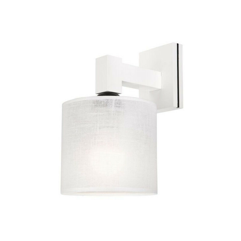 Image of Lamkur Lighting - Lamkur Sofia Lampada da parete con paralume in tessuto, bianco, 1x E27