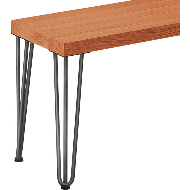 Banc d'entrée 30x60x47 cm (l x l x h), pied en métal modèle Simple Acier brut / assise en bois couleur foncé, LSB-01-A-004-60-0000S - Lamo Manufaktur