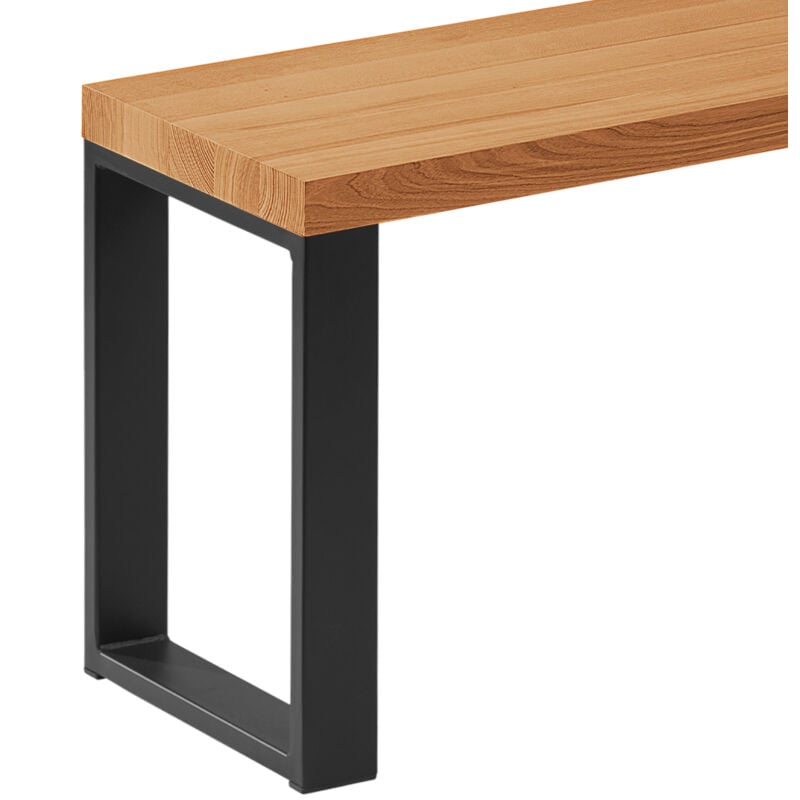 Banc d'entrée 30x160x47 cm (l x l x h), pied en métal modèle Creative Noir / couleur rustique, LSB-01-A-003-160-9005Cr - Lamo Manufaktur