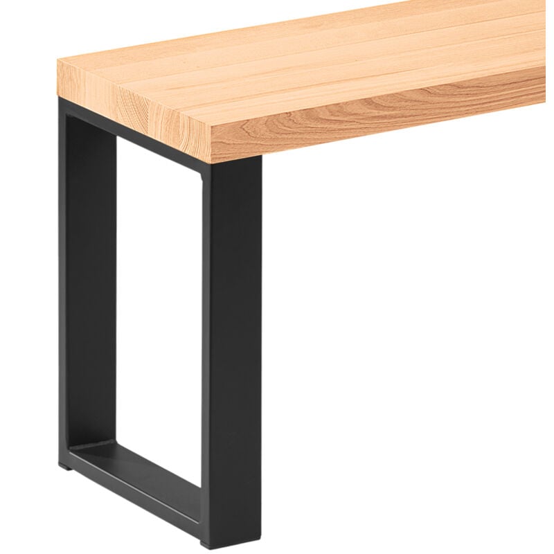 Lamo Manufaktur - Banc d'entrée 30x160x47 cm (l x l x h), pied en métal modèle Creative Noir / assise en bois couleur naturel, LSB-01-A-002-160-9005Cr