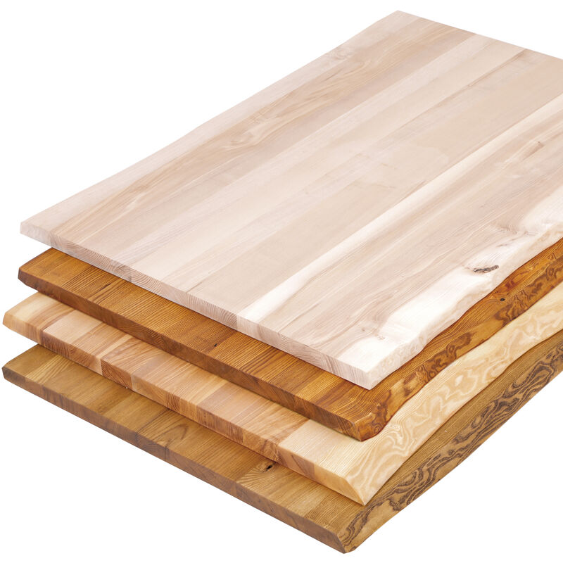 Tischplatte Baumkante für Schreibtisch, Esstisch, 120x80 cm, Esche Natur, LHB-01-A-002-120 - Lamo Manufaktur