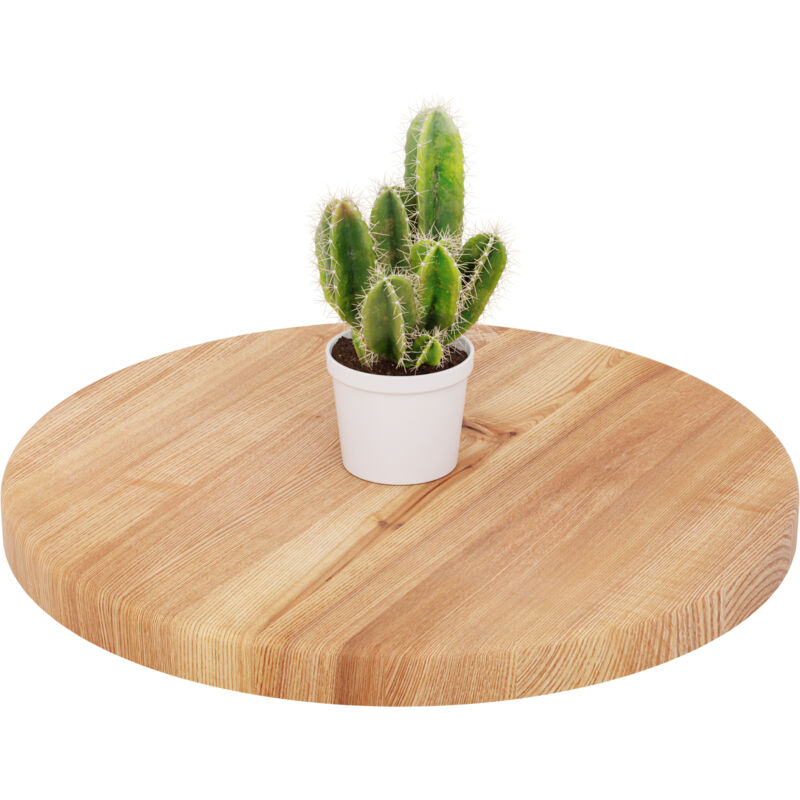 Plateau de table rond 40 cm en bois naturel Pour table basse ronde ou de chevet Épaisseur : 28 mm Couleur : Foncé - Lamo Manufaktur