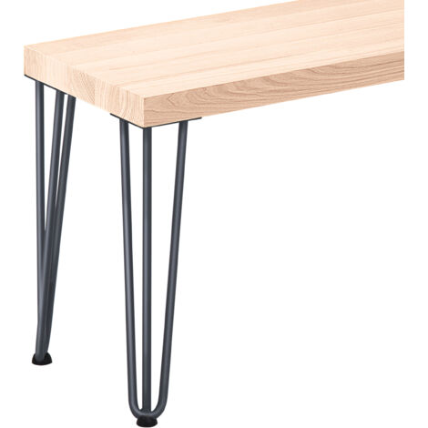 LAMO Manufaktur Sitzbank Esszimmer Holzbank 30x100x47 cm, Möbelfüße Creative Anthrazit / Roh, LSB-01-A-001-100-7016Cr