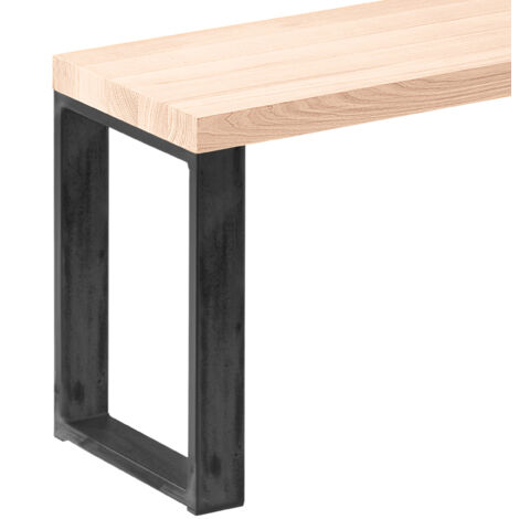 LAMO Manufaktur Sitzbank Esszimmer Holzbank 30x80x47 cm, Möbelfüße Simple Rohstahl mit Klarlack / Roh, LSB-01-A-001-80-0000S